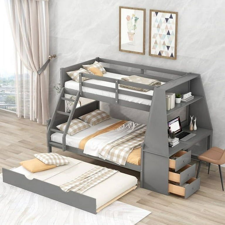 Adult bunk bed with desk Granny homemade orgy