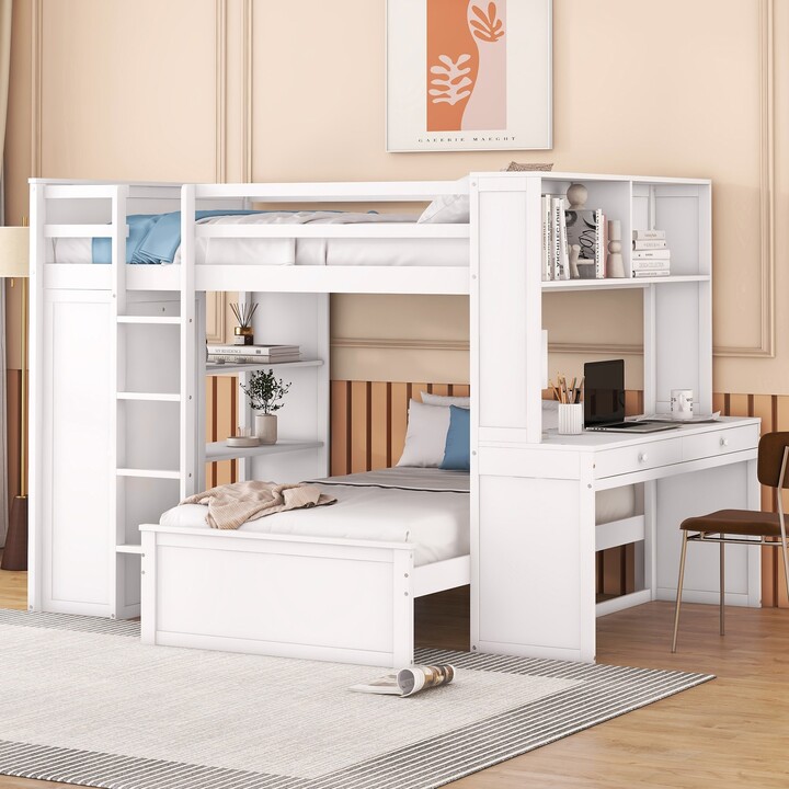 Adult bunk bed with desk Modern adult 5070