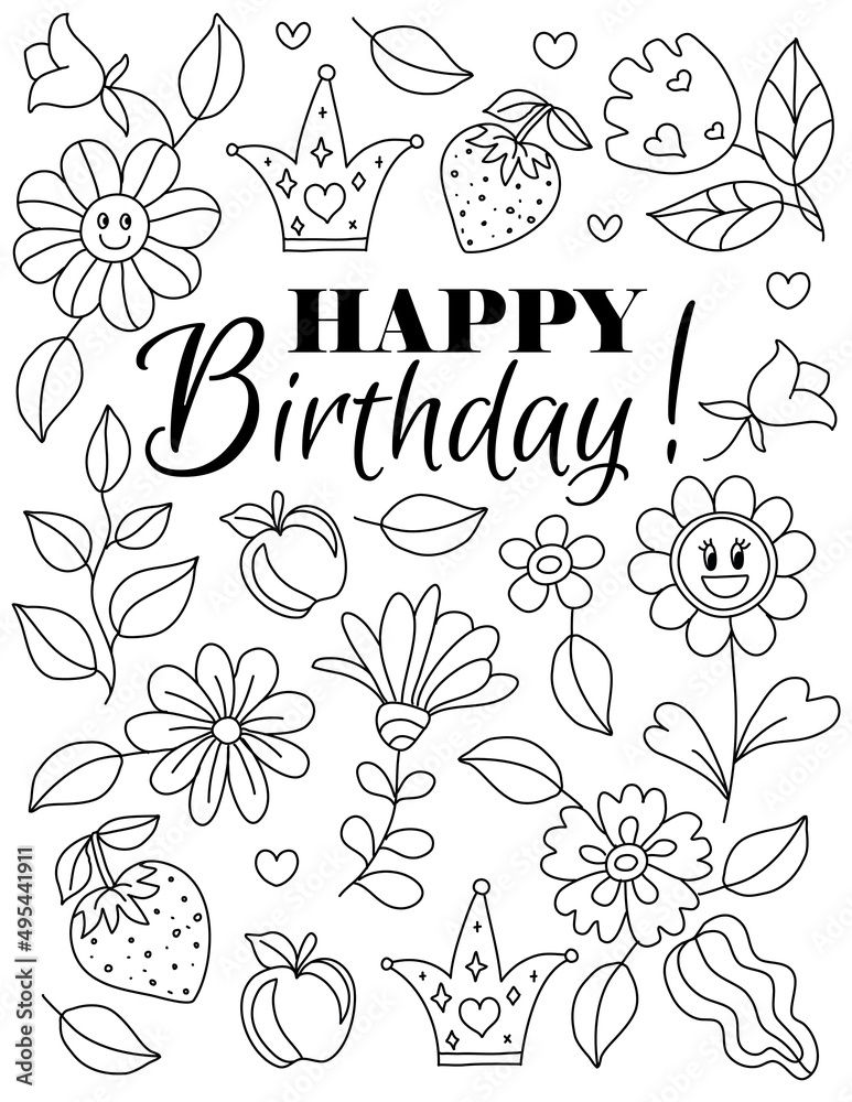Adult coloring pages happy birthday Thenewblock porn