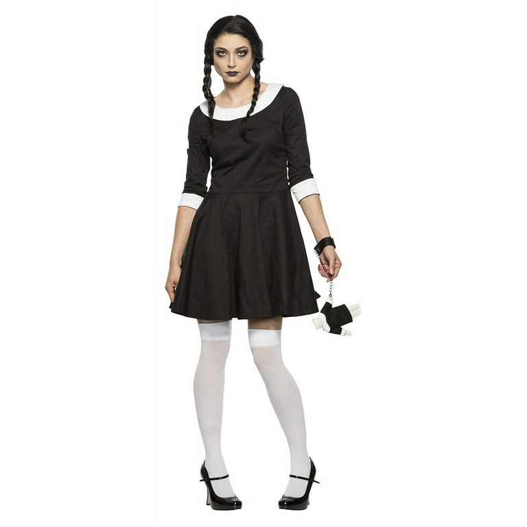 Adult plus size wednesday addams costume Sexo casual porn