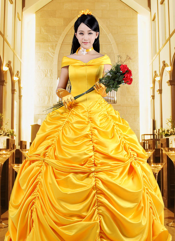 Belle yellow dress costume adults Queen-sofie porn