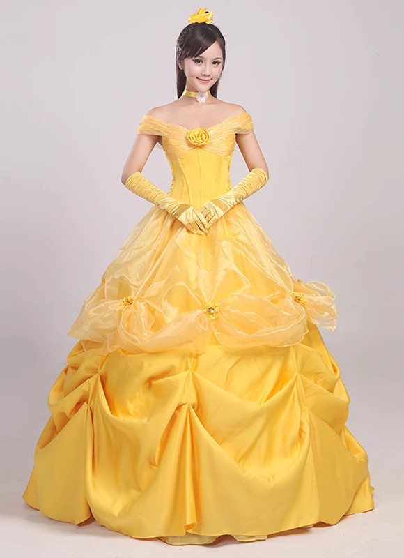 Belle yellow dress costume adults Private society cuckold