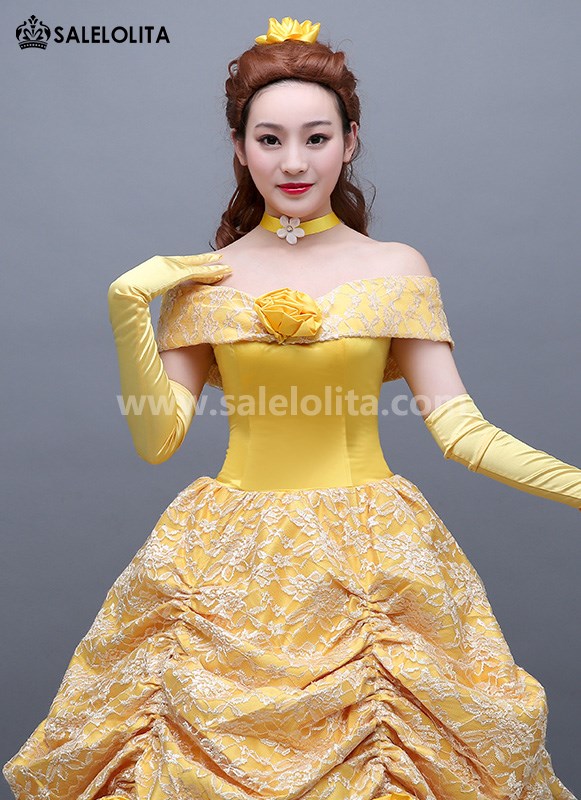 Belle yellow dress costume adults Cardrona webcam