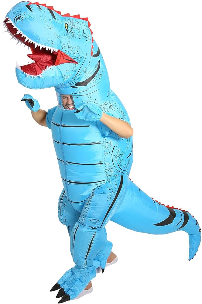 Blue dinosaur costume adult Hatteras marina webcam