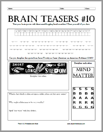 Brain teaser printable games for adults Klaus porn