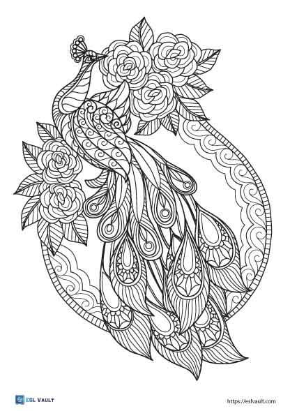 Coloring pages for adults peacock Escort west covina