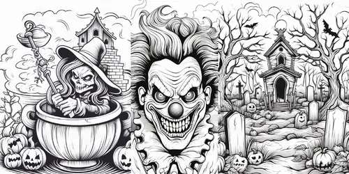 Creepy coloring pages for adults Adult scream costumes