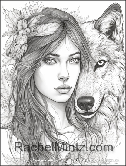 Detailed wolf coloring pages for adults Orgy world brown round 9