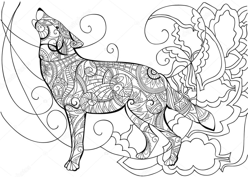 Detailed wolf coloring pages for adults Jade jolie nazi porn