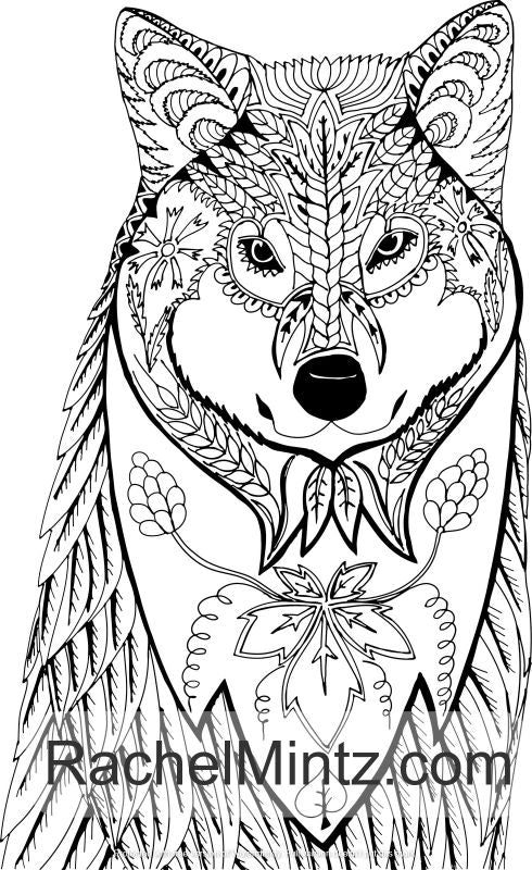 Detailed wolf coloring pages for adults Earthbound porn
