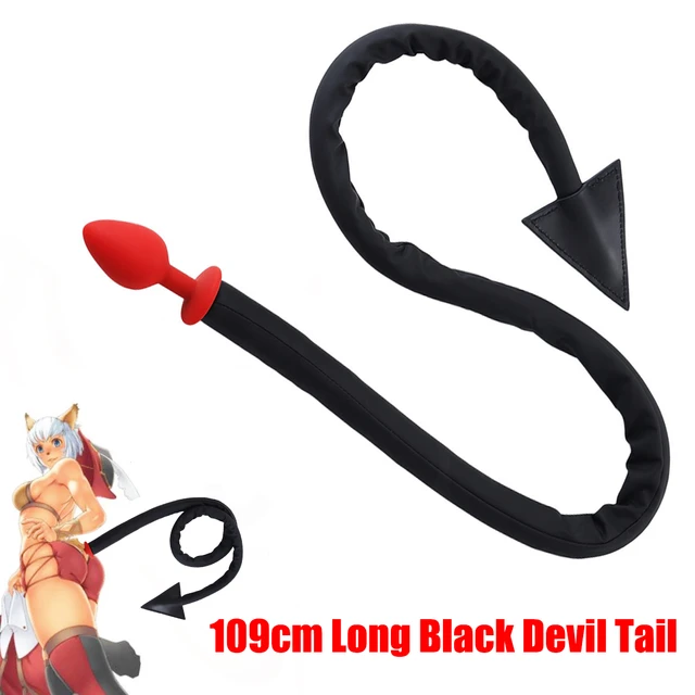 Devil anal plug Sexy red fuck tape