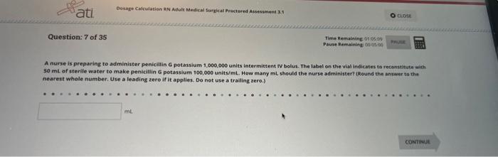 Dosage calculation rn adult medical surgical proctored assessment 3 1 Escorts san rafael