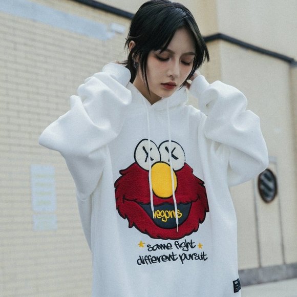 Elmo hoodie for adults Double blowjob for the divorcee