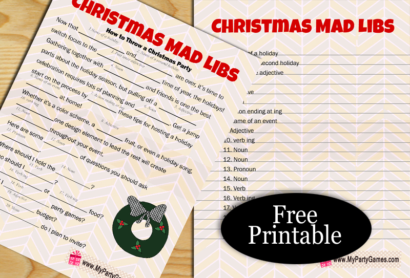 Free printable christmas mad libs for adults Fuf porn
