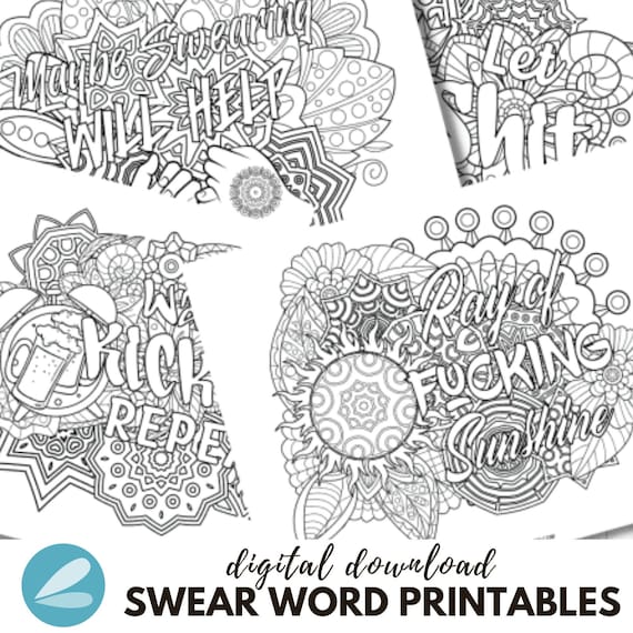 Free printable coloring pages for adults only swear words pdf Lena jason luv porn