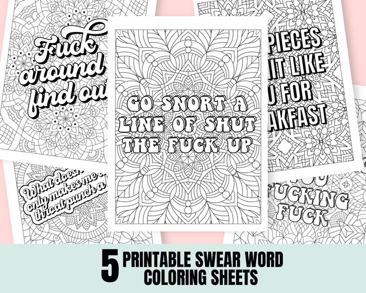 Free printable coloring pages for adults only swear words pdf Hot blonde lesbian