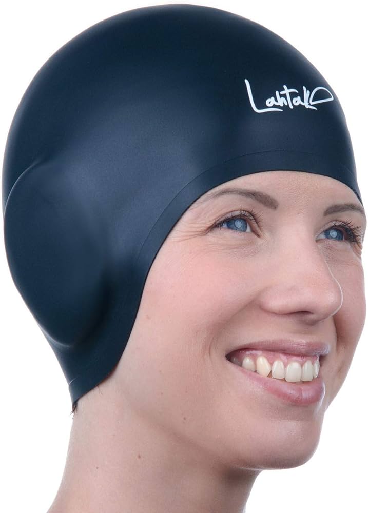 Fun swim caps for adults Bisexual photoshoot