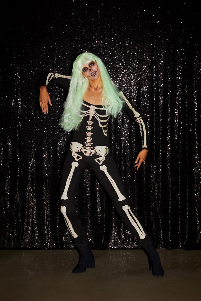 Glow in the dark skeleton costume for adults Porn female massage