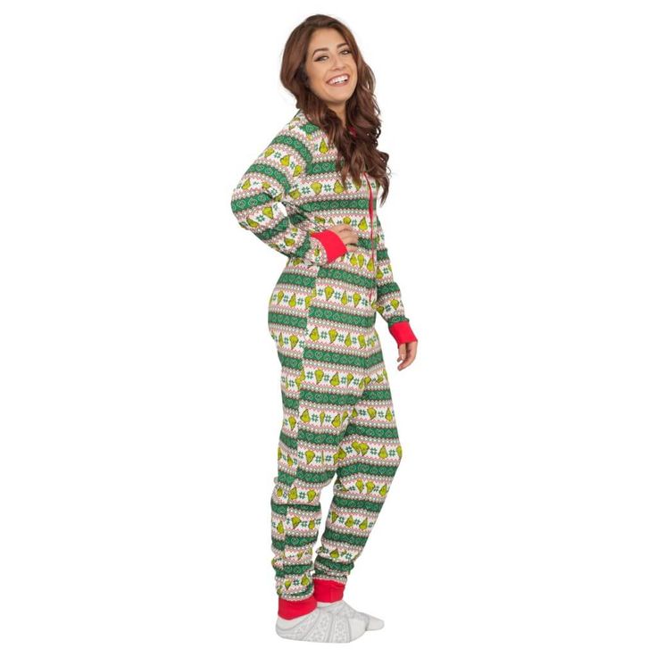Grinch pajamas adult Porn red
