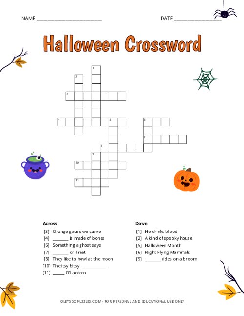 Halloween crossword puzzles for adults Wilderness survival camp for adults