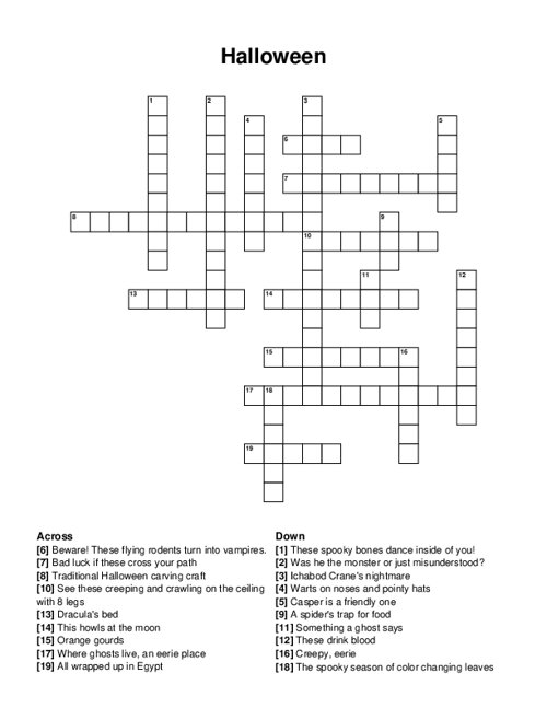 Halloween crossword puzzles for adults Femboytube porn