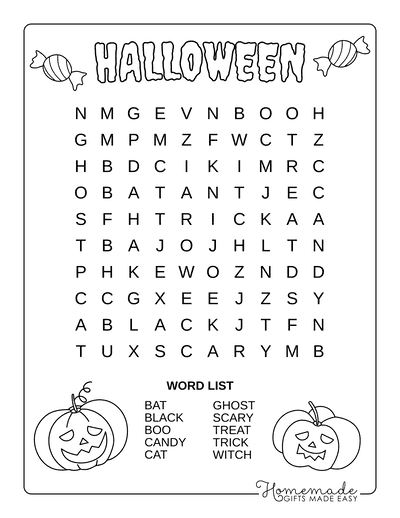 Halloween word search printable for adults Wendy comic porn