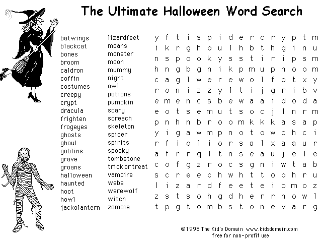 Halloween word search printable for adults Freestyle porn