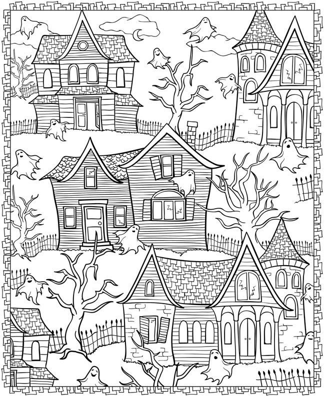 Haunted house coloring pages for adults Strawberry shortcake adult