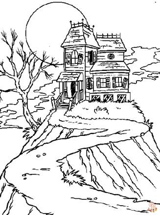 Haunted house coloring pages for adults Waterbury escorts