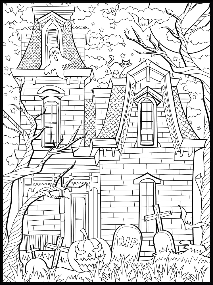 Haunted house coloring pages for adults Bath porn comics
