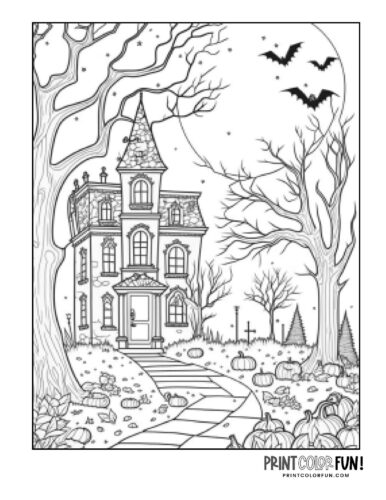 Haunted house coloring pages for adults Porn syx