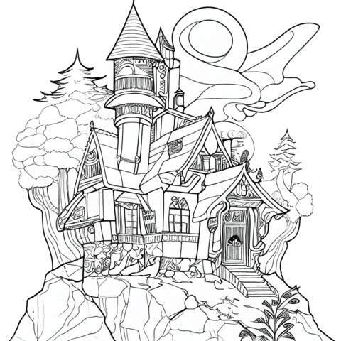 Haunted house coloring pages for adults Alona tal porn