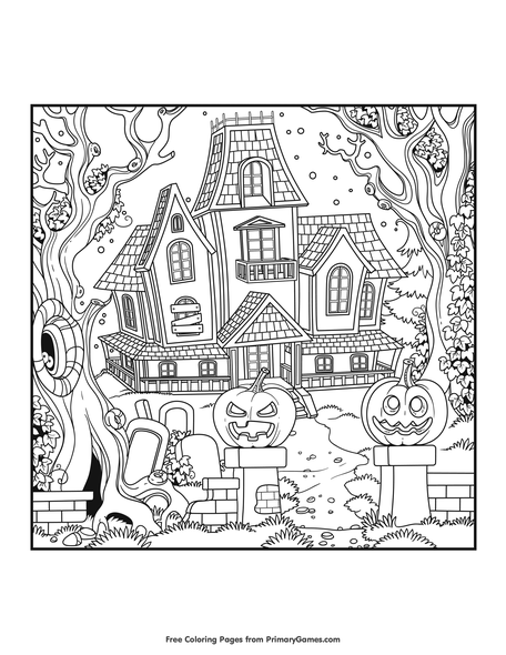 Haunted house coloring pages for adults Porn zig