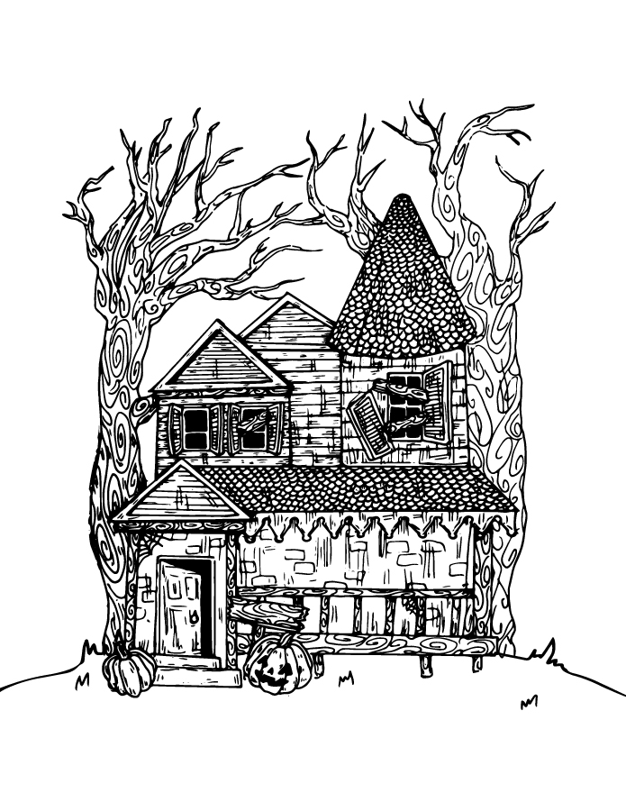 Haunted house coloring pages for adults 9 10 news webcams