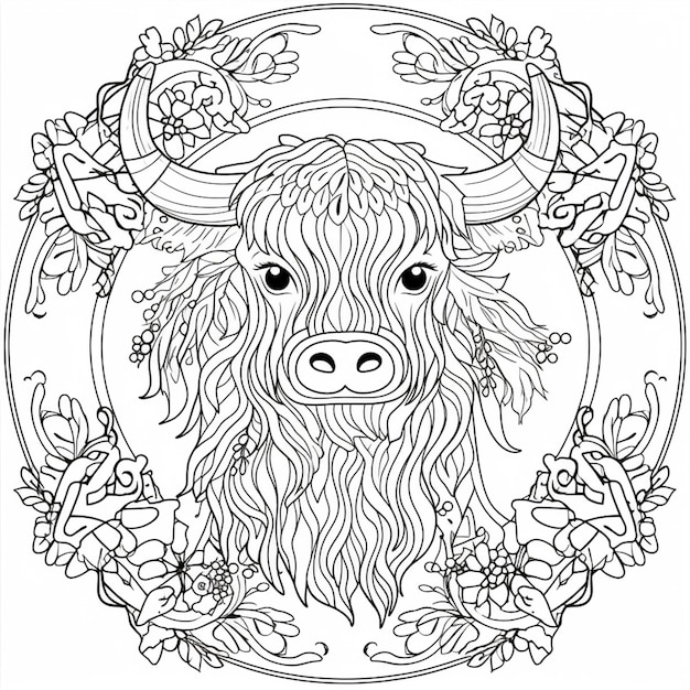 Highland cow coloring pages for adults Doble penetracion anal