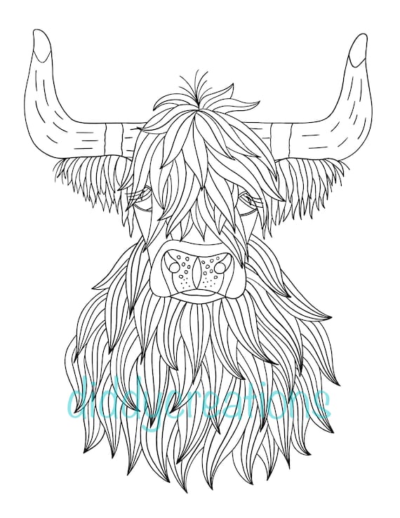 Highland cow coloring pages for adults Presents for twins adults