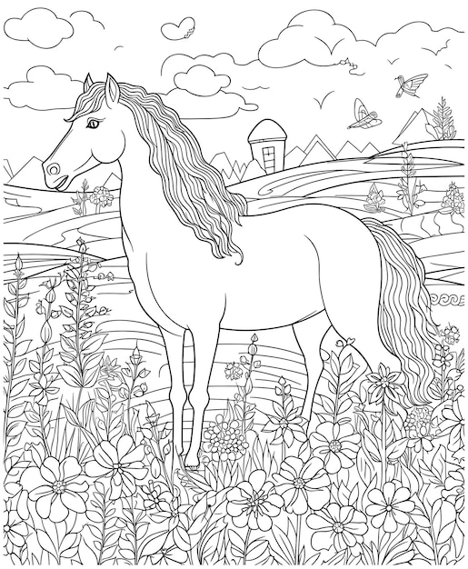 Horse coloring book for adults Stefania mafra anal