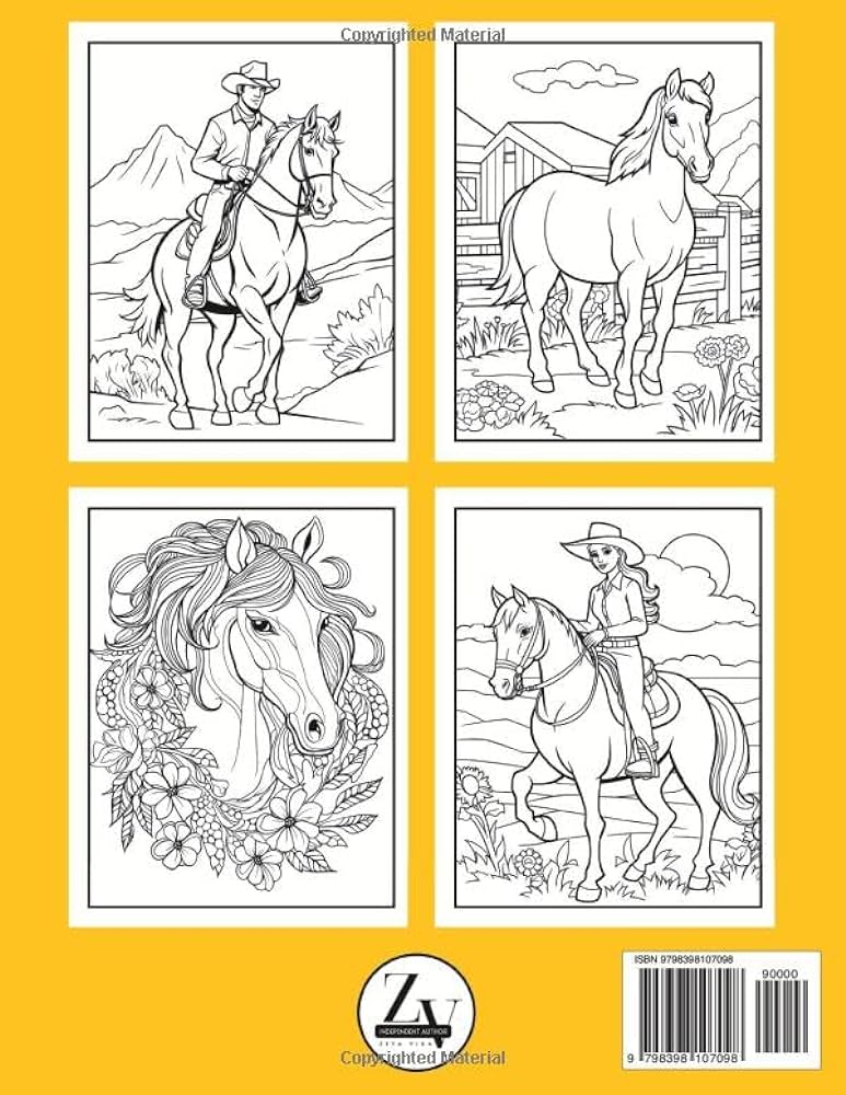 Horse coloring book for adults El paso ts escorts