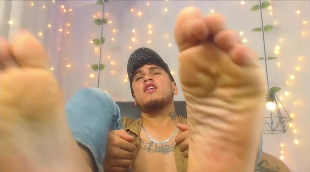 Hot male foot fetish Torture handjob