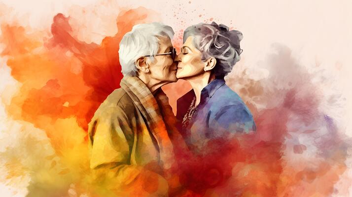 Lesbian granny kiss Old mature tube porn