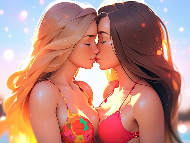 Lesbian kiss anime Tgardenofeve porn