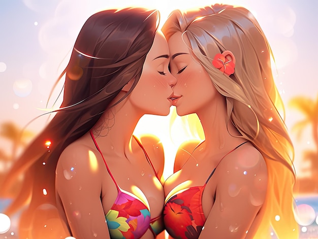 Lesbian kiss anime Soldmysole porn