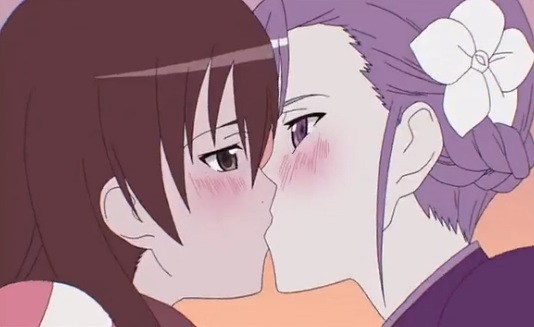 Lesbian kiss anime Pornstar x