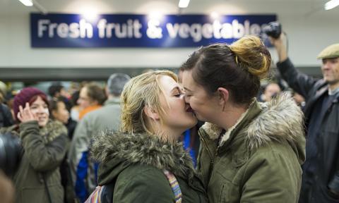 Lesbian kiss public Adult entertainment in frankfurt
