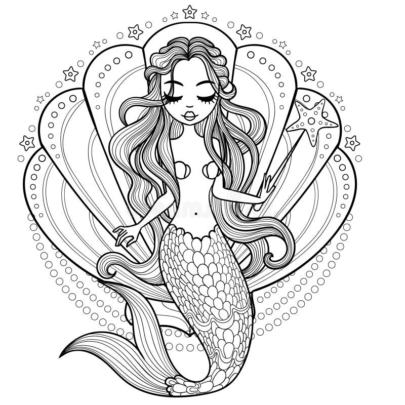 Mermaid siren coloring pages for adults Jia lissa cumshots
