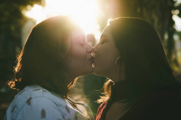 Romantic lesbian kissing Big booty tube anal