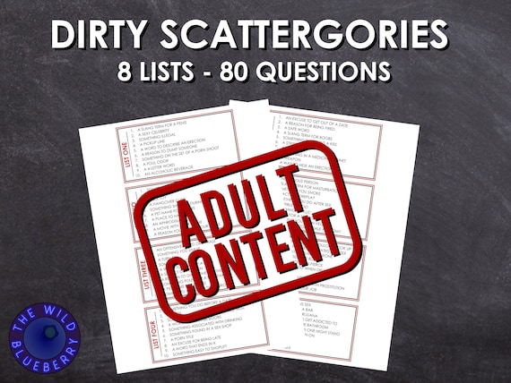 Scattergories lists adults Android 18 anal vore