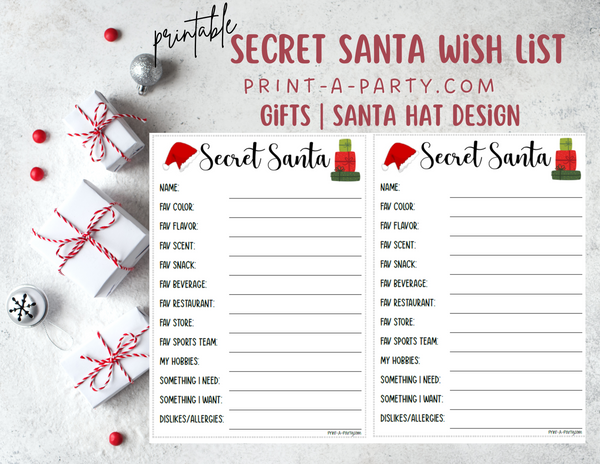 Secret santa questionnaire for adults free Harley quinn and joker costumes for adults