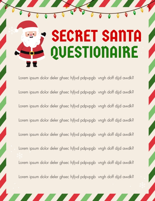 Secret santa questionnaire for adults free 18 asian anal