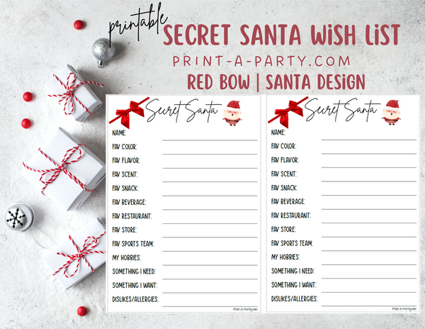 Secret santa questionnaire for adults free Threesome workout